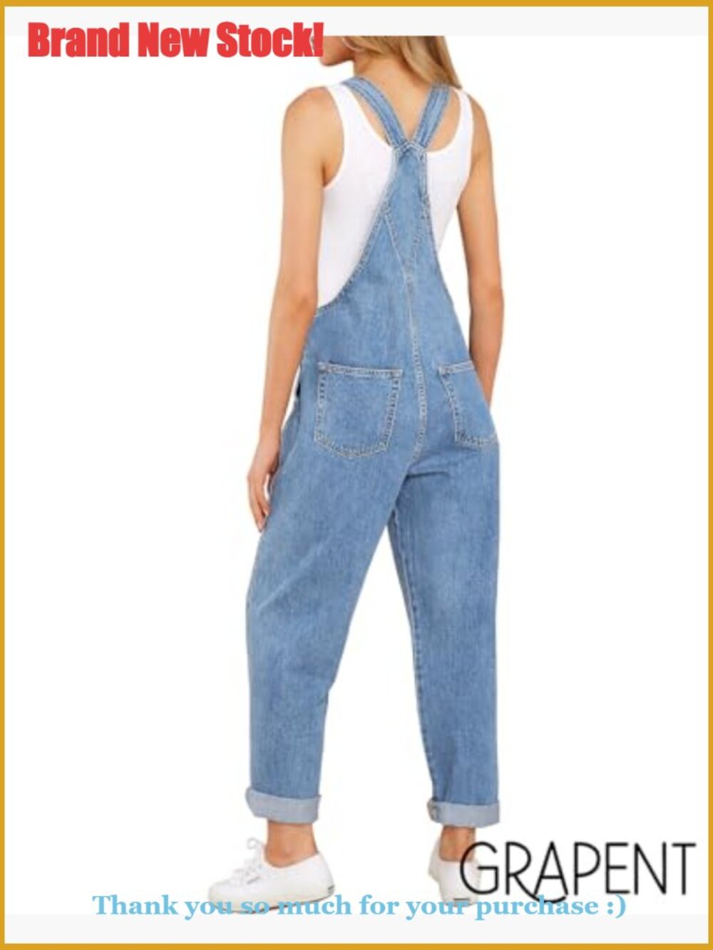 Denim Overalls for Women Loose Fit Stretch Jumpsuit High Rise